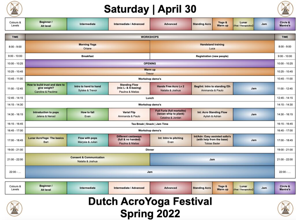 DAYF Schedule Example