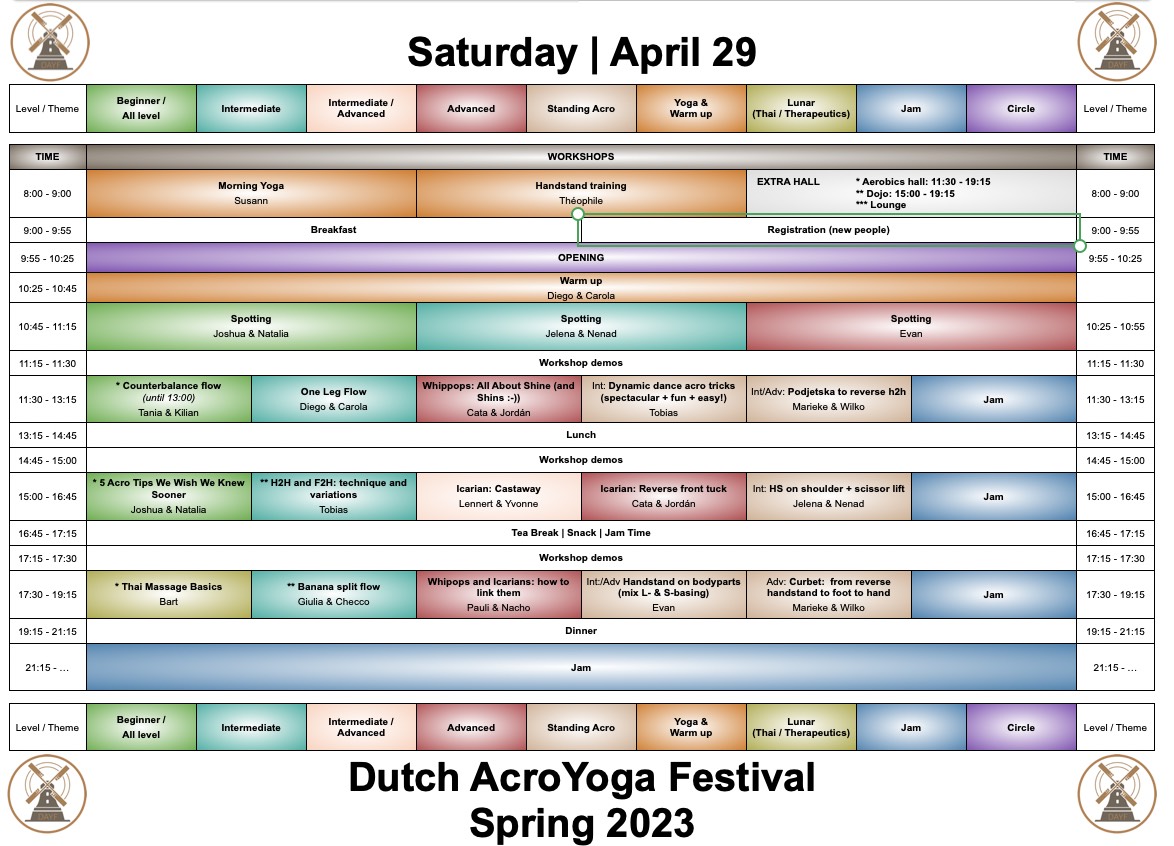 DAYF Schedule Example